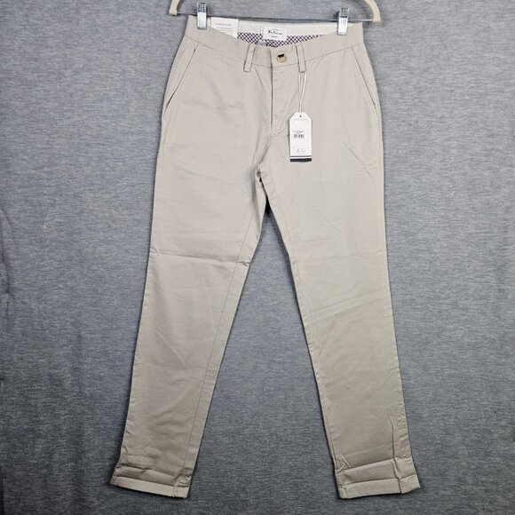 Ben Sheman Men's The Original Stretch Slim Fit Chino Pants Size 28S NEW - Picture 1 of 11